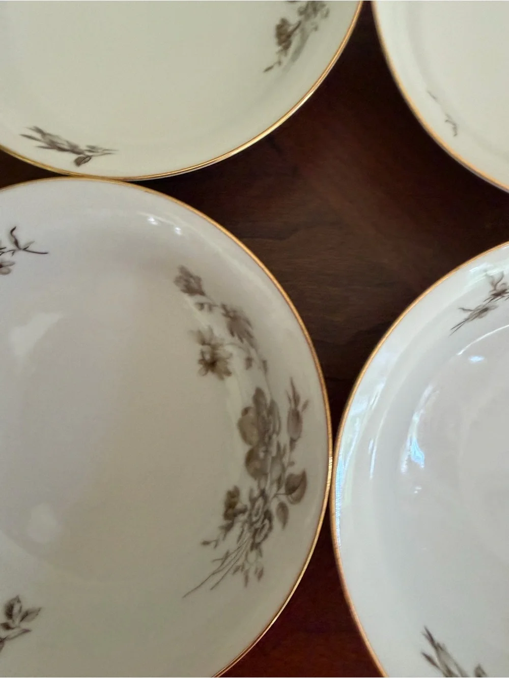 Vintage Johann Haviland Twilight Rose Set of 4 Berry Bowls, Bavaria Germany,